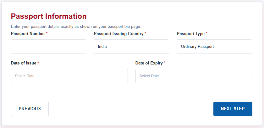 Egypt eVisa passport Form Guide